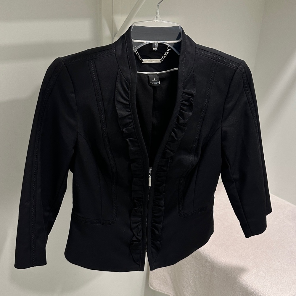 Black Ruffled Blazer | Size 2 | WHBM